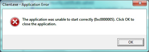 Application Error 0xc0000005 (the application was unable to start correctly 0xc0000005))