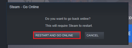 Restart and go Online