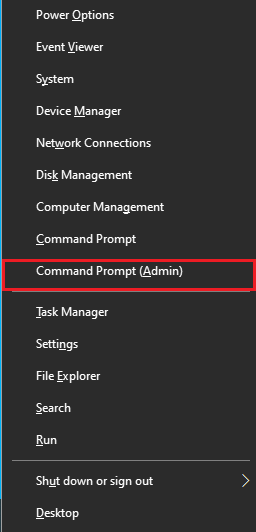 command prompt (Admin)