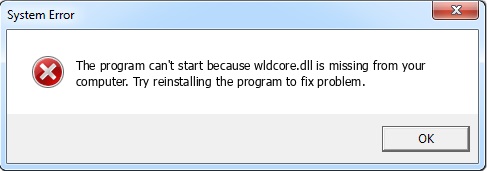 WLDCore.dll is Missing