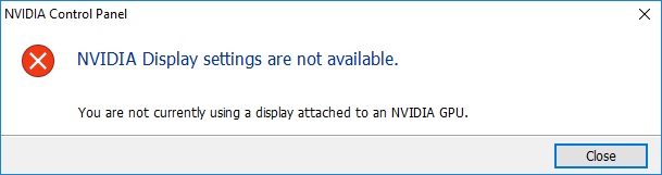 NVIDIA Display Settings Are Not Available